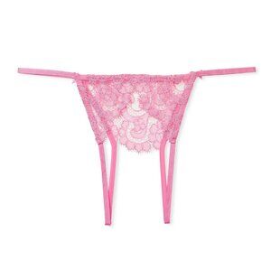 Victoria's Secret DREAM ANGELS Floral Embroidery Crotchless String Bikini Panty